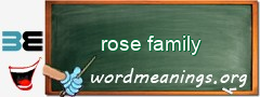 WordMeaning blackboard for rose family